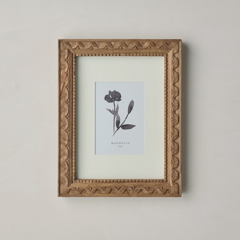 Willa Antiqued Wood Wall Frame with Matte