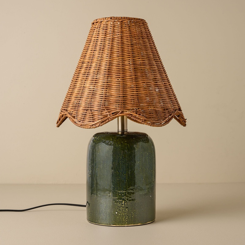 Farrah Table Lamp - Textured Green