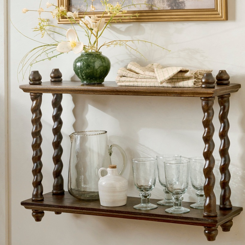 Barley Twist Wooden Shelf