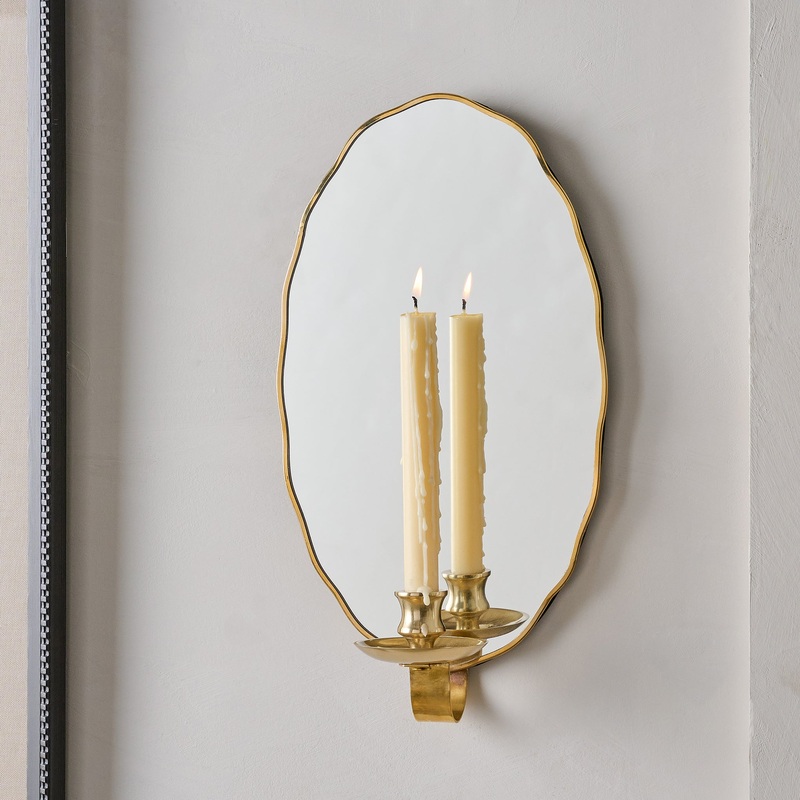 Clara Scalloped Mirrored Wall Sconce