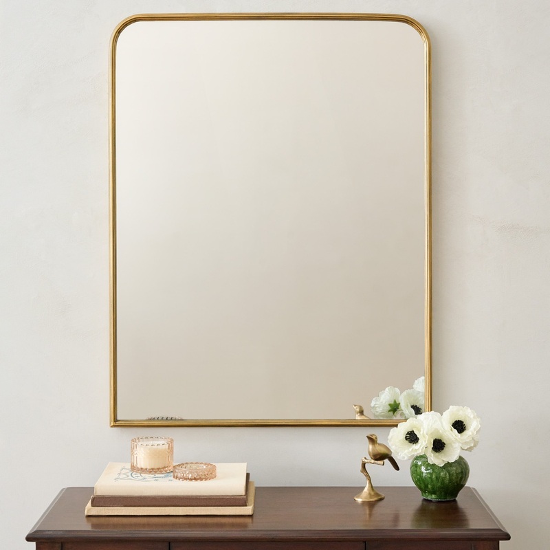 Collin Ribbed Brass Vanity Mirror