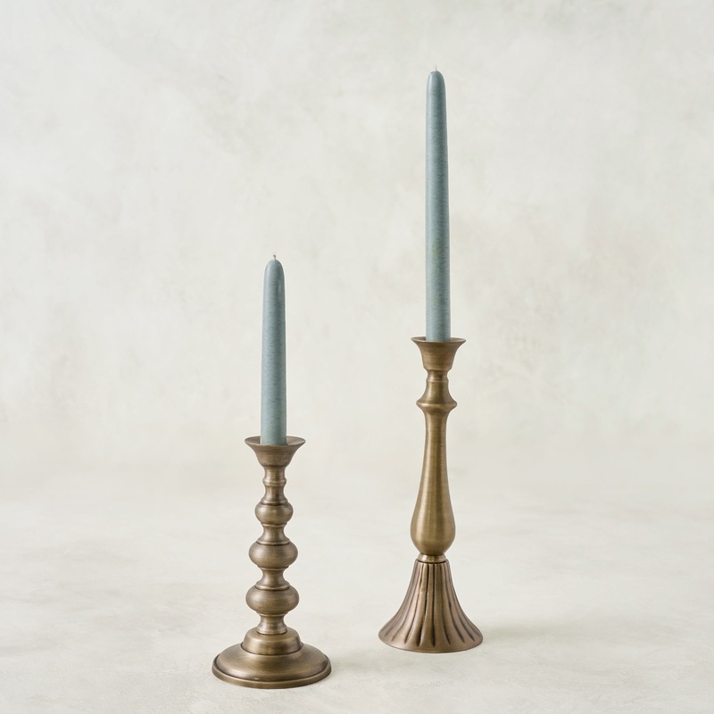 Faris Antiqued Brass Candleholder