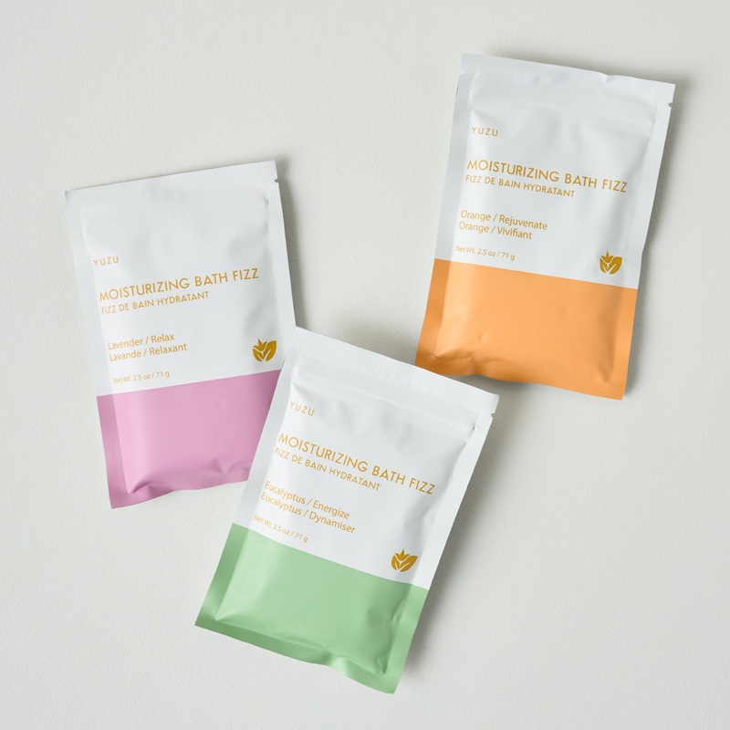 Yuzu Soap Bath Fizz Set of 3 Lavender Orange Eucalyptus