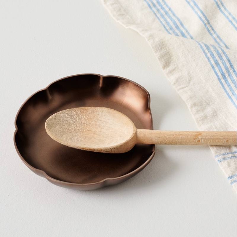 Copper Scalloped Spoon Rest