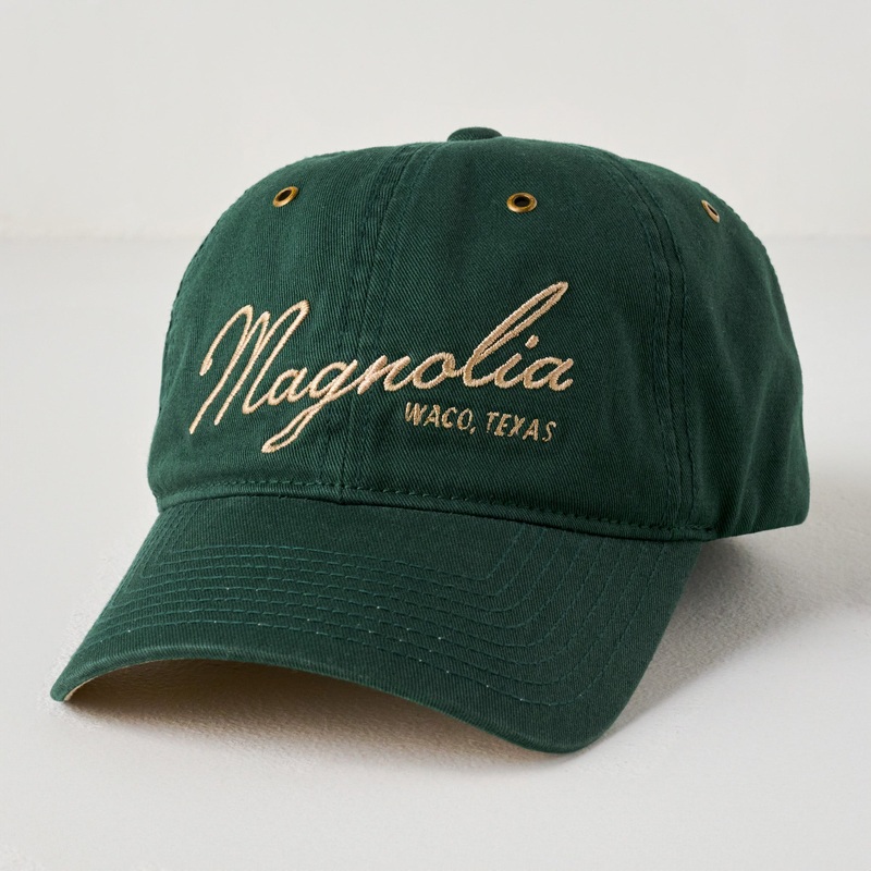 Magnolia Embroidered Script Hunter Green Hat