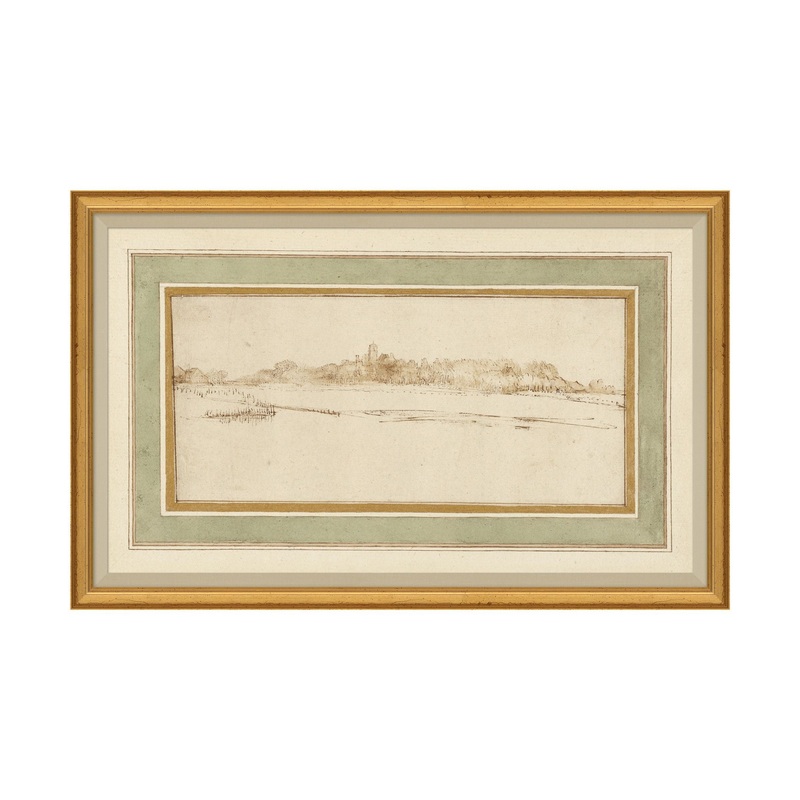 Rural Countryside Etching
