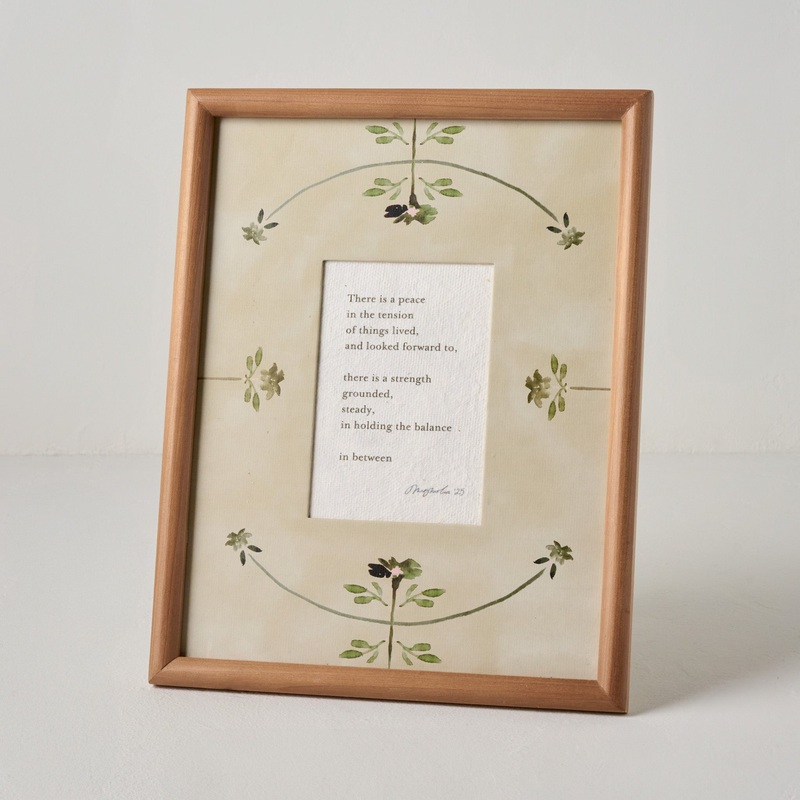 The Balance in Between Framed Poem