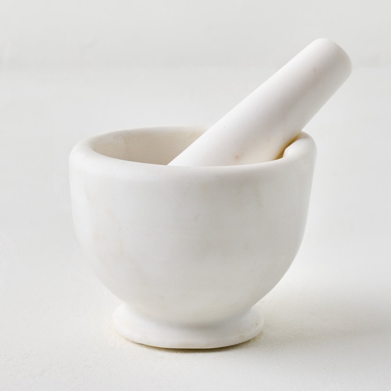 White Marble Mortar + Pestle