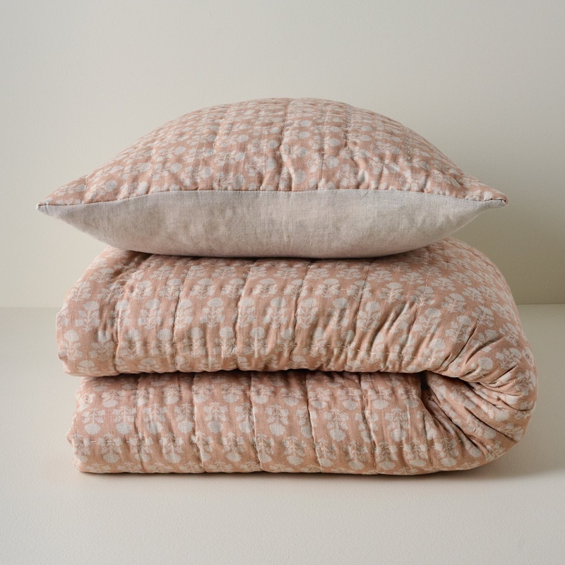 Ellie Block Print Quilt + Sham Set (King)