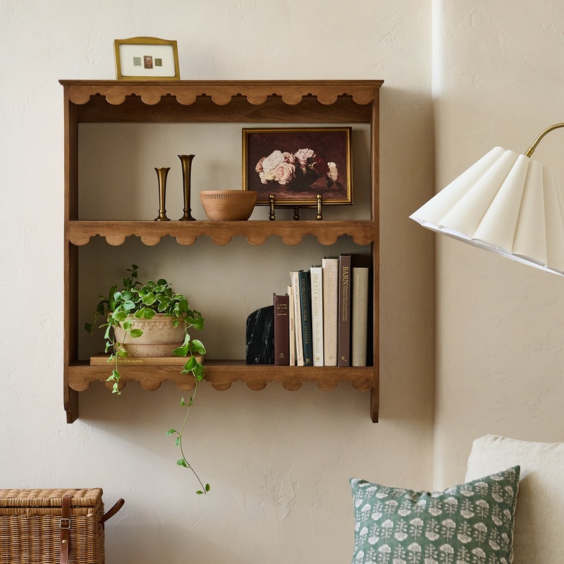 Linnea Antiqued Wood Shelf