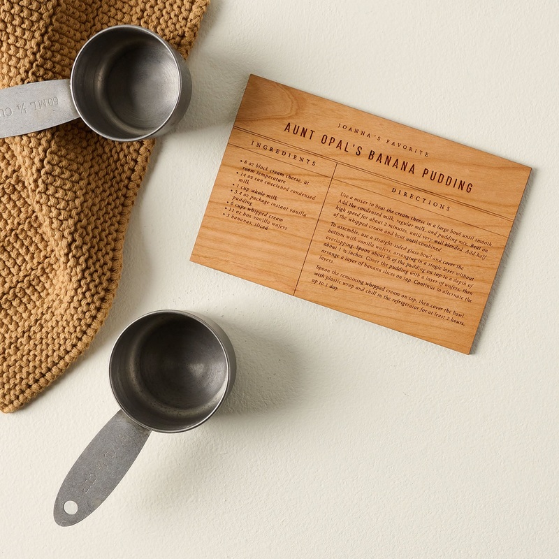 Banana Pudding Wooden Recipe Card