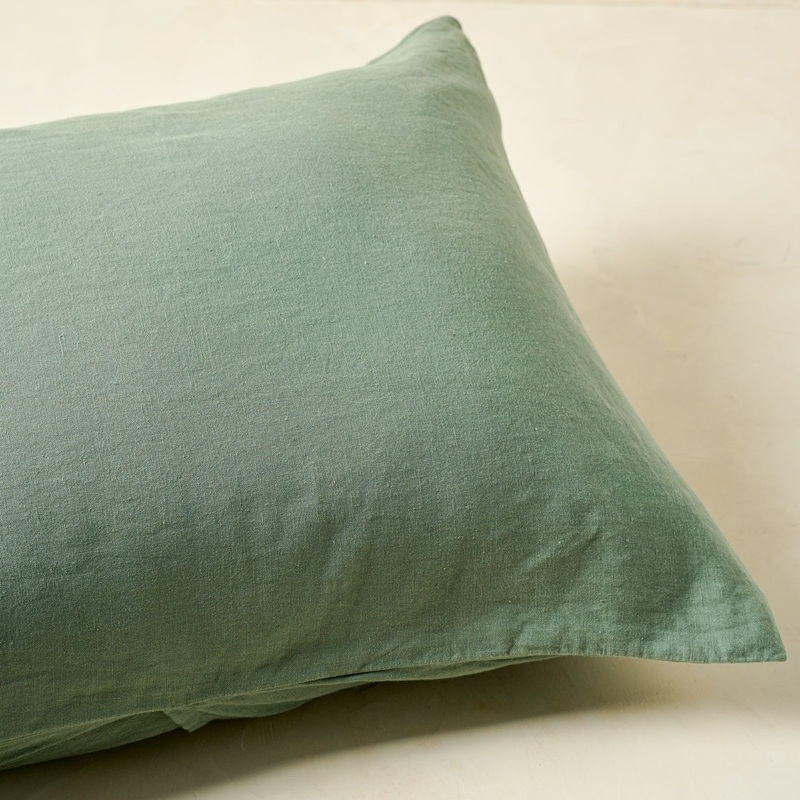 Dusty Green Linen Cotton Pillow Sham