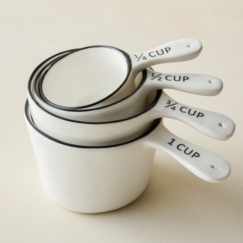 Magnolia Black Rim Ceramic Measuring Cups