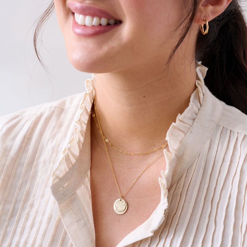 Mama Flower Disc Necklace