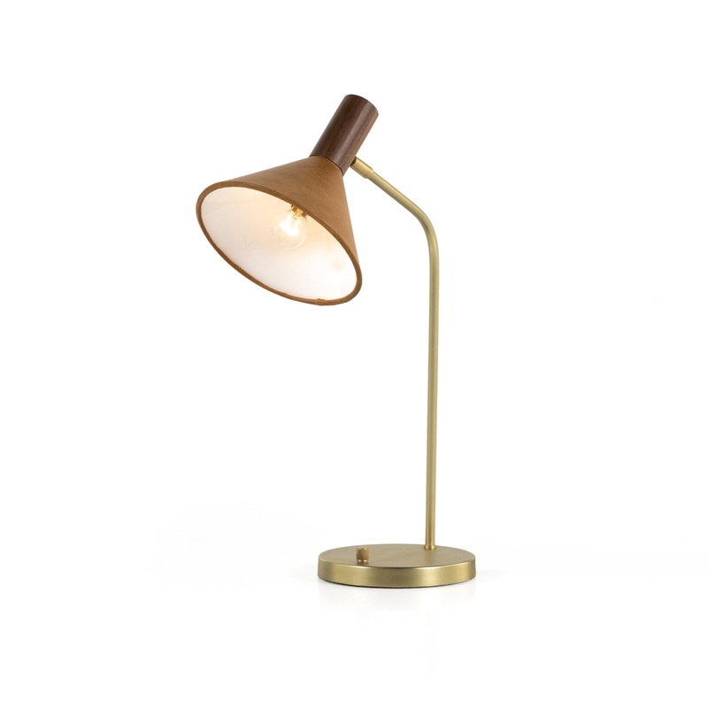 Gibson Task Lamp with Leather Shade