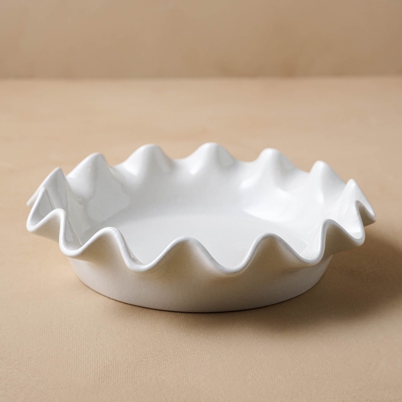 Cream Speckled Pie Dish