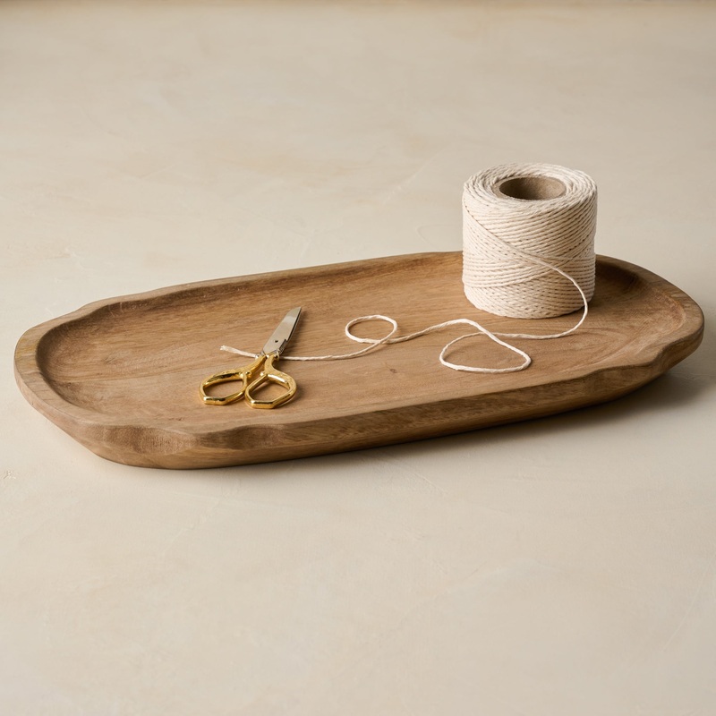 Small Brigitte Fluted Edge Wood Tray