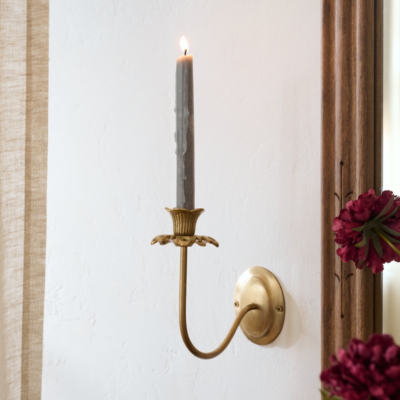 Antique Brass Floral Sconce