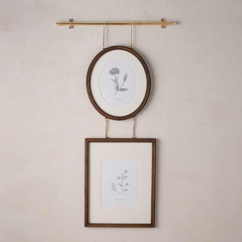 Colleen Wood and Brass Rail Multi Picture Frame