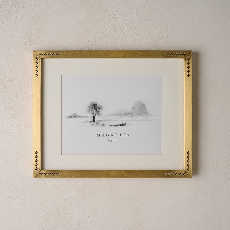 Floral Antique Brass Picture Frame