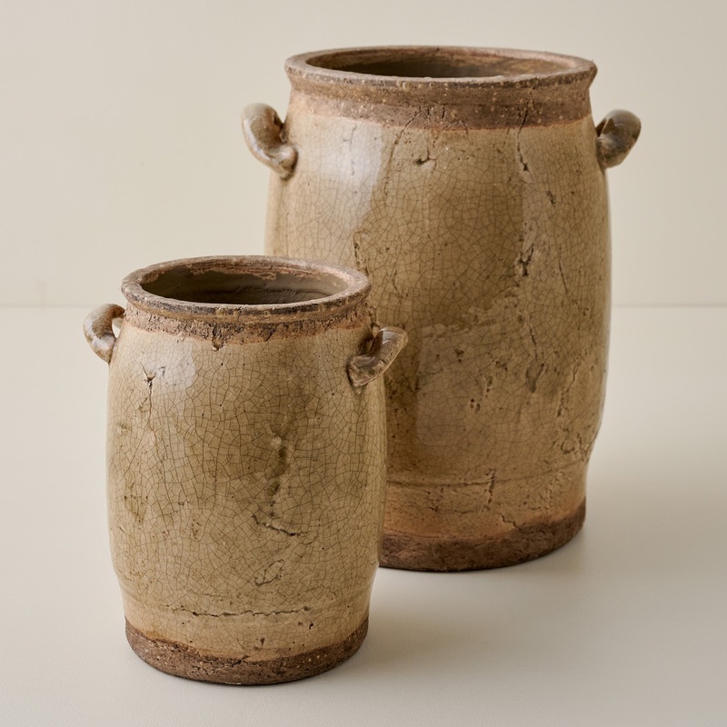 Hanson Crackle Handled Vase