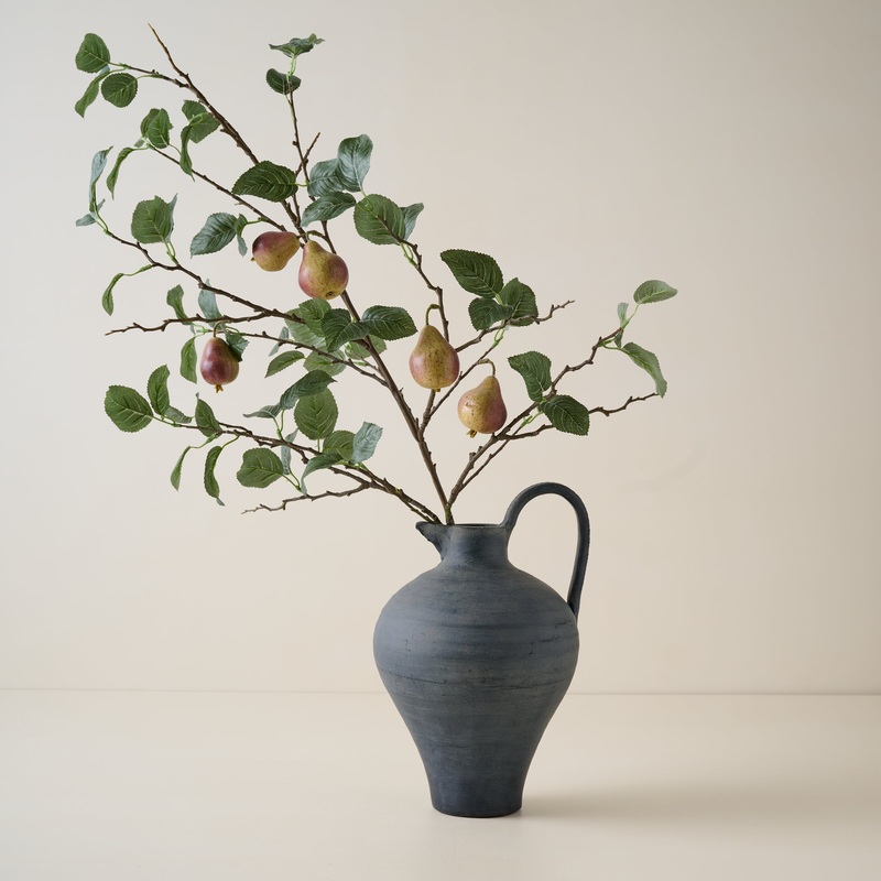 Oversized Autumnal Pear Stem and Ravine Black Ceramic Jug Pairing