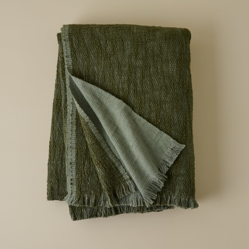 Oversized Reversible Crosshatch Throw