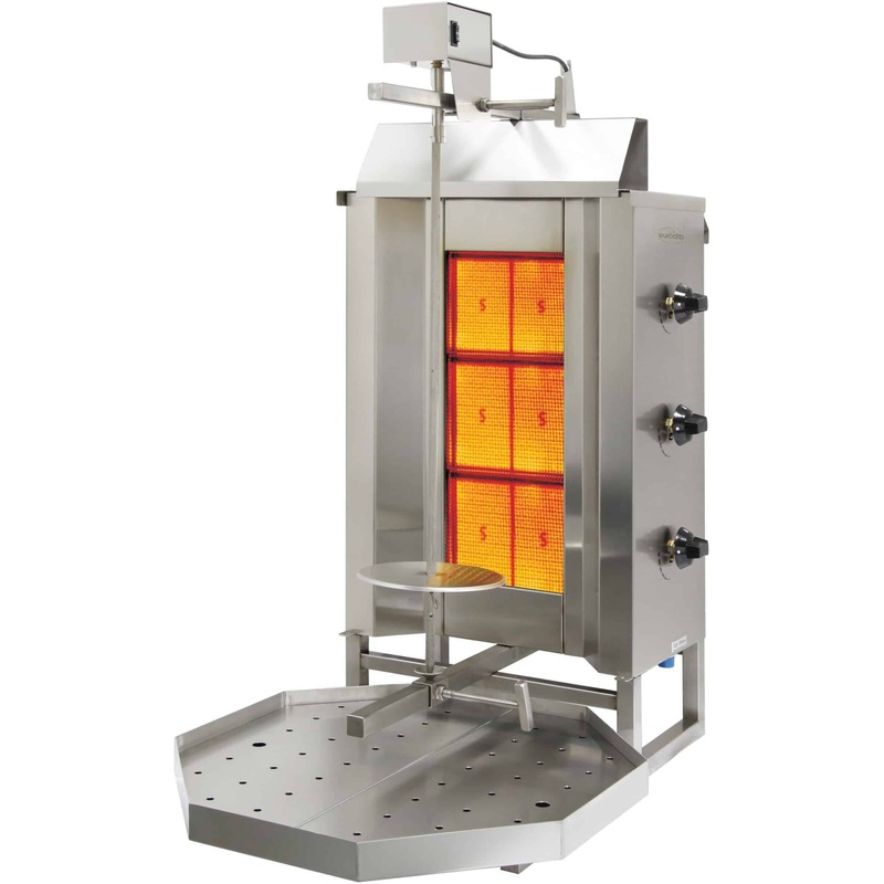 Eurodib - Vertical Gas Broiler with 3 Double Burners (Gyro / Shawarma) - VGB3