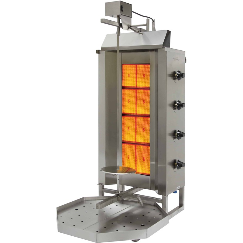 Eurodib - Vertical Gas Broiler with 4 Double Burners (Gyro / Shawarma) - VGB4