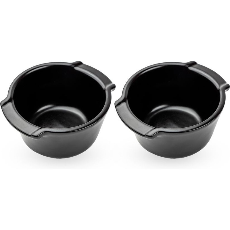 Peugeot - Appolia Ceramic 0.2 qof 2 - 6188t Satin Black Duo Ramekins, Set 3