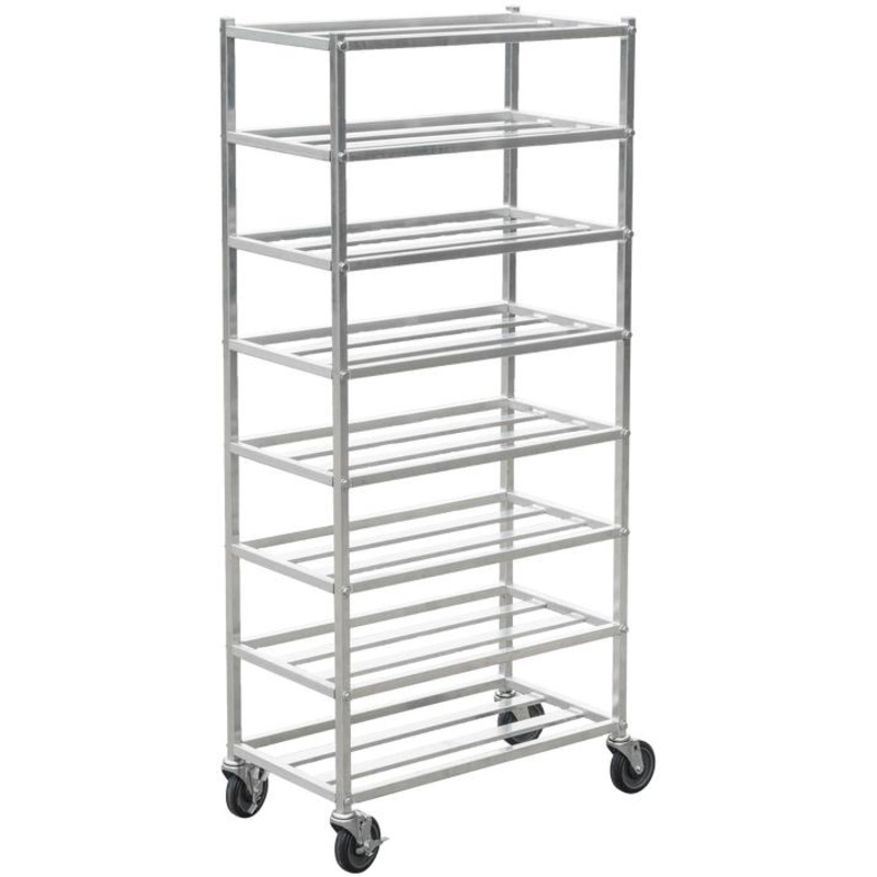 Omcan - Aluminum Universal Rack for 10 x 30 & 12 x 30 Meat Trays with 8 Slides and 8 Spacing - 48244