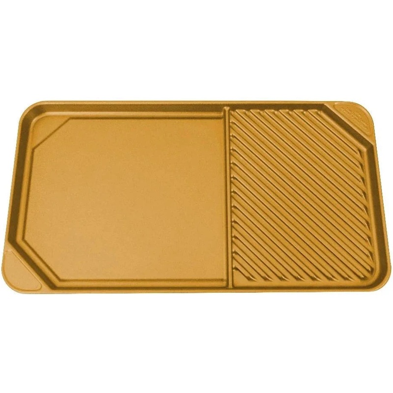 All American - 20.5" x 11.5" Elote Aluminum Side By Side Griddle/Grill - 6040AYL