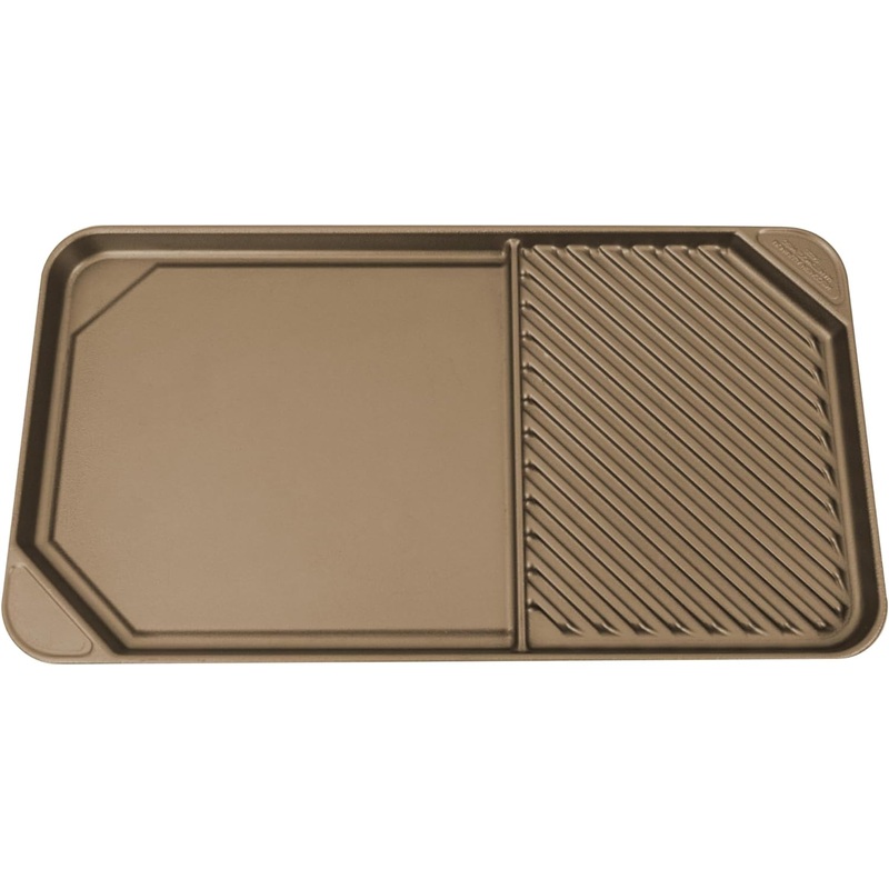All American - 20.5" x 11.5" Pale Bronze Cast Aluminum Side By Side Griddle/Grill - 6040ABR