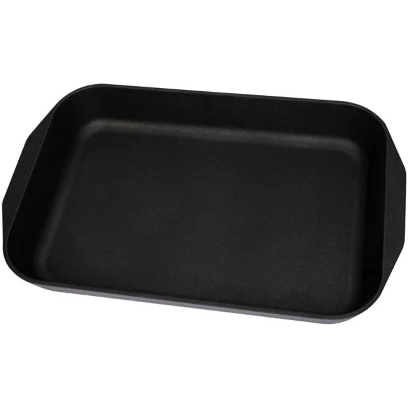 All American - 20.5" x 13" Black Cast Aluminum Non-Stick Roast & Bake Pan - 5250A