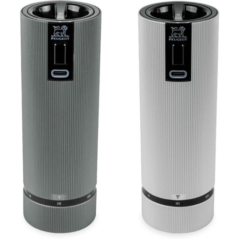 Peugeot - Line Electric 6" Carbon and Aluminum Rechargeable Salt and Pepper Mills (15cm) - 2/43148