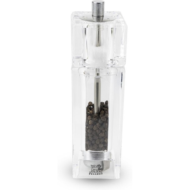 Peugeot - Pontarlier 6" Acrylic 2-in-1 Combination Manual Pepper Mill And Salt Cellar (15cm) - 860501