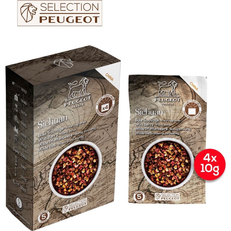 Peugeot - Sichuan 4 x 10 g Sachets of Chinese Red Pepper - 42448