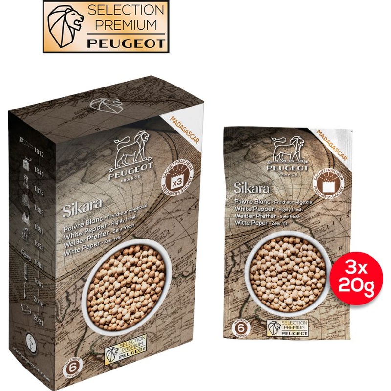 Peugeot - Sikara 3 x 20 g Sachets of Chinese White Pepper - 42486