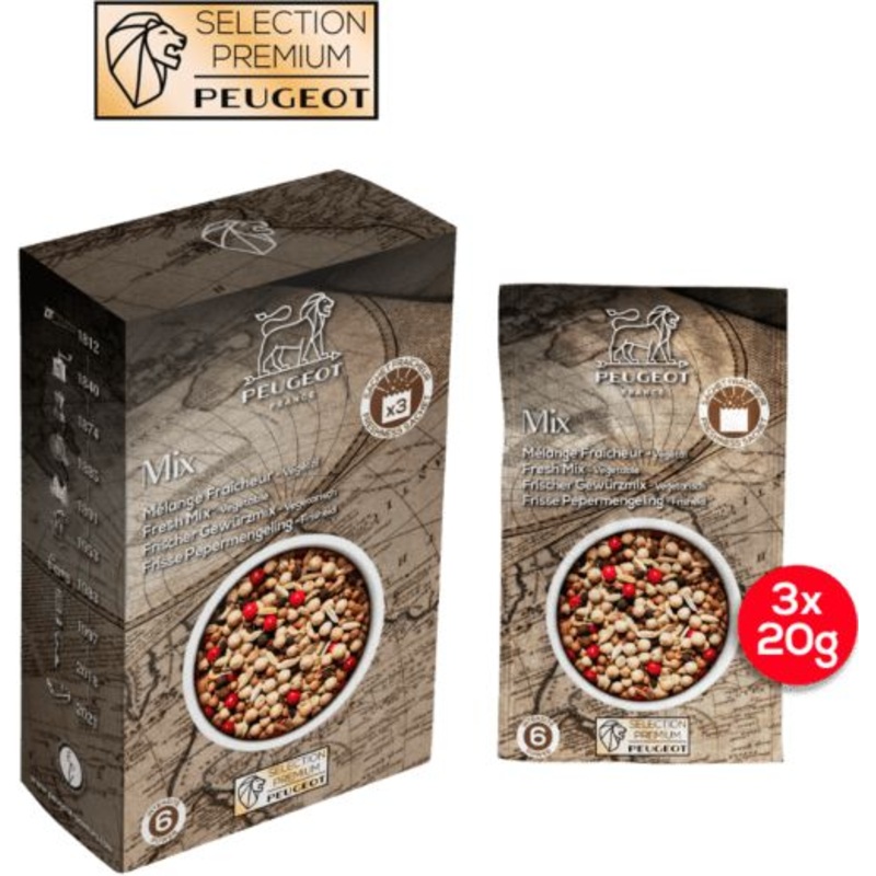 Peugeot - Spices 3 x 20 g Sachets of a Pepper Blend for Fish - 42714