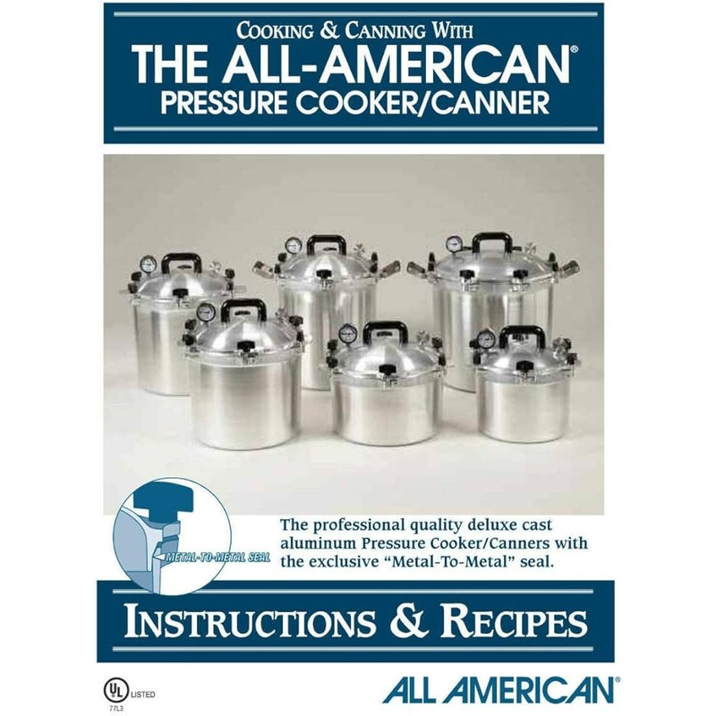 All American - Pressure Cooker Canner Instruction Recipe Book - 74
