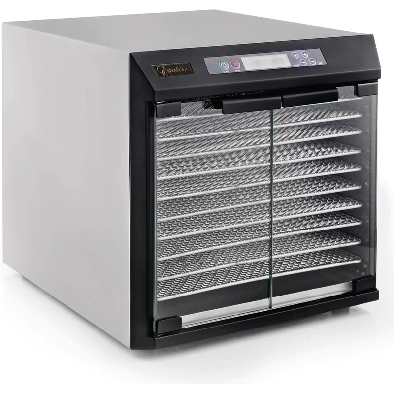 Excalibur - 10-Tray Stainless Steel Digital Food Dehydrator With Two 99-Hour Timers - EXC10EL