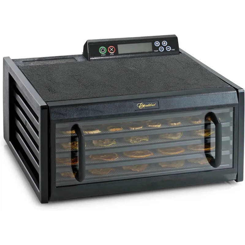 Excalibur - 5-Tray Black & Clear Door Food Dehydrator With 48-HR Timer - 3548CDB