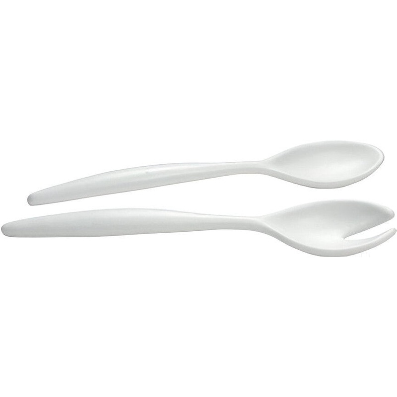 Bugambilia - Classic 1.01 Oz, 13.4" x 1 2" White Large Salad Server Miami 2 Pc Set - SS24