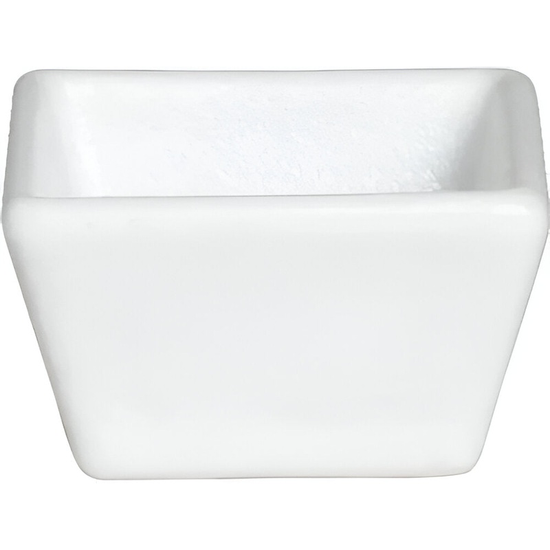 Bugambilia - Classic 6.76 Oz White Square Ramekin With Elegantly Textured - RS001WW