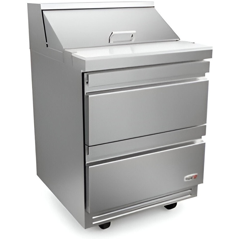 Fagor - 115V, 8 cu. ft. Refrigerated Salad/Sandwich Prep Table With Drawer - FST-27-8-D2-N