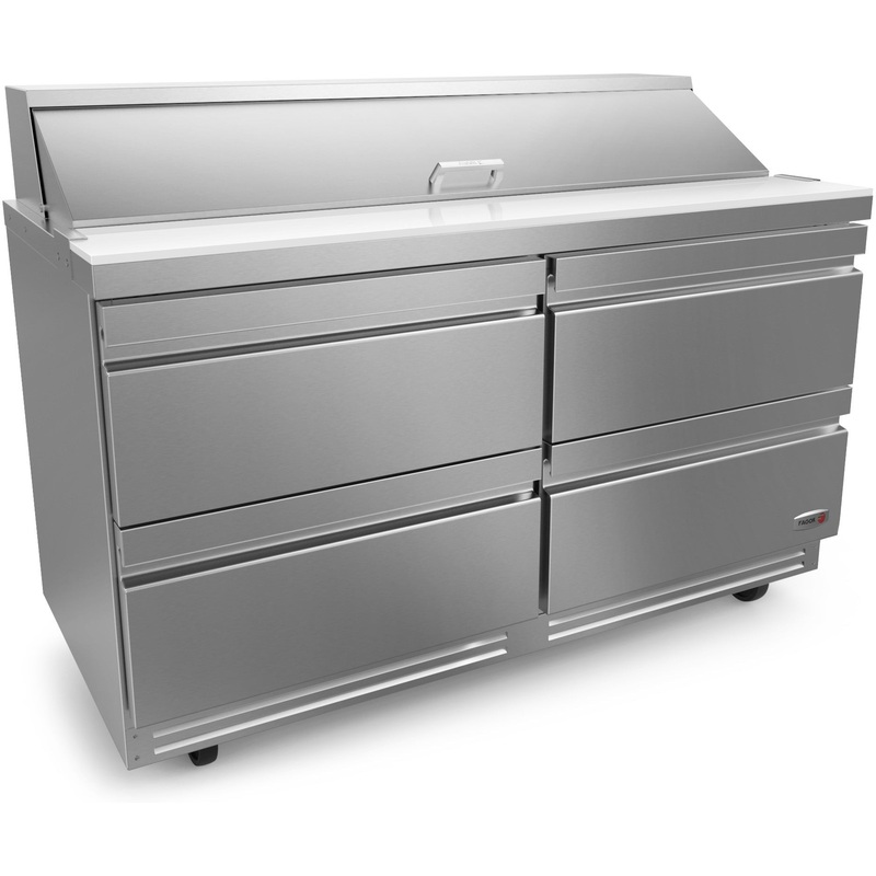 Fagor - 115V, cu. 16 ft. Refrigerated Salad/Sandwich Prep Table With Four Drawer - FST-60-16-D4-N