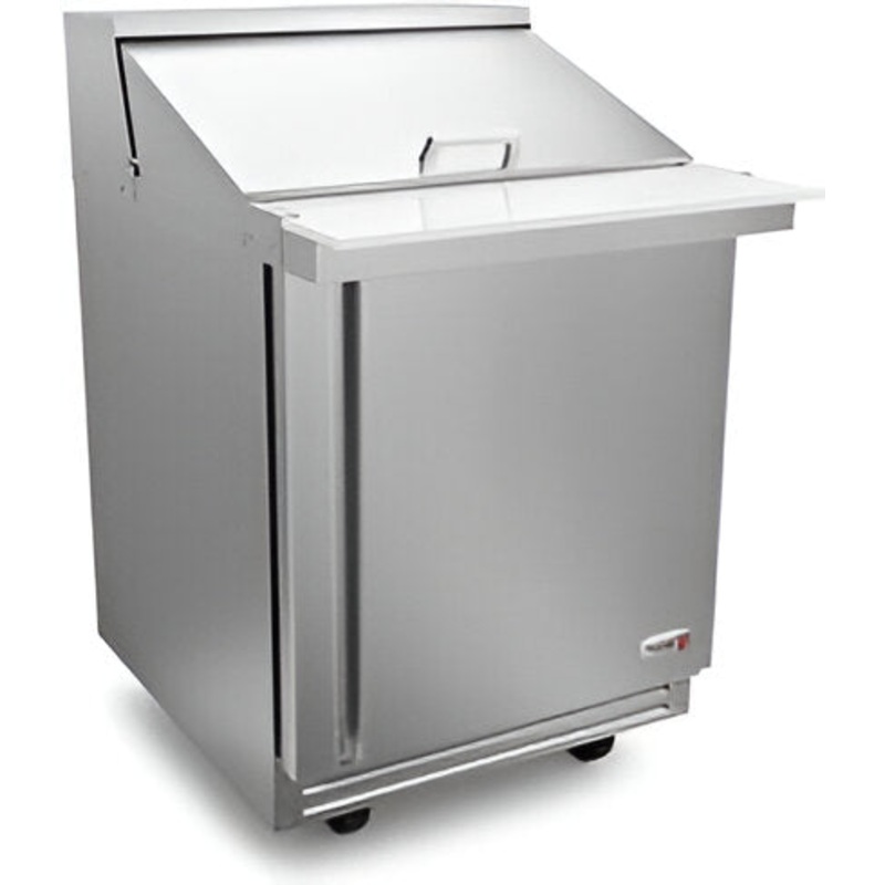 Fagor - FMT Series 115V, 27" Single Door Mega Top Refrigerated Salad/Sandwich Prep Table - FMT-27-12-N