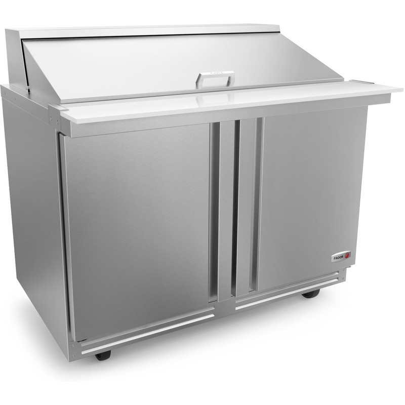 Fagor - FMT Series 115V, 48" Double Door Mega Top Refrigerated Salad/Sandwich  Prep Table - FMT-48-18-N