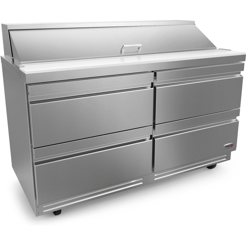 Fagor - FMT Series 115V, 48" Mega Top Refrigerated Salad/Sandwich Prep Table With Four Drawer - FMT-48-18-D4-N