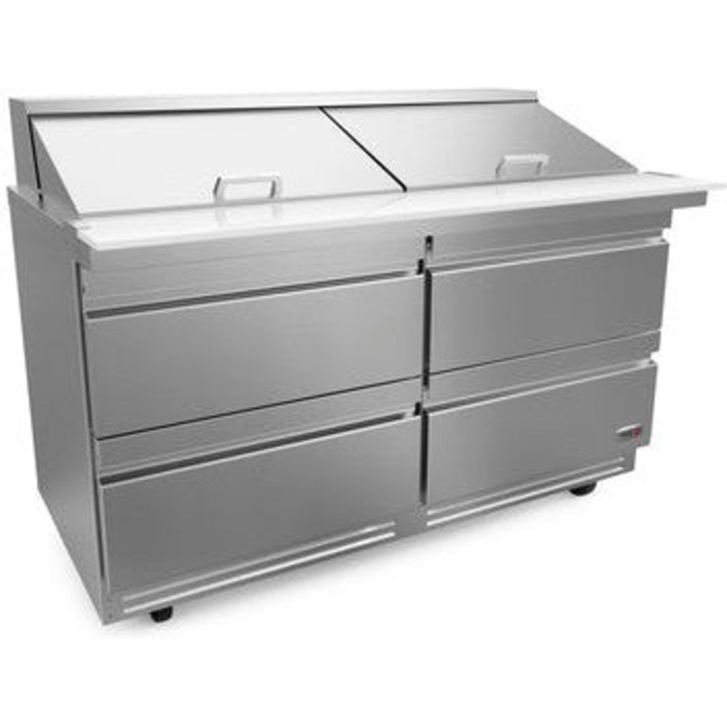 Fagor - FMT Series 115V, 60" Mega Top Refrigerated Salad/Sandwich Prep Table With Four Drawer - FMT-60-24-D4-N